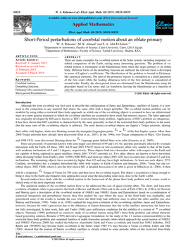 Short-Period Perturbations of Coorbital Motion About an Oblate Primary W