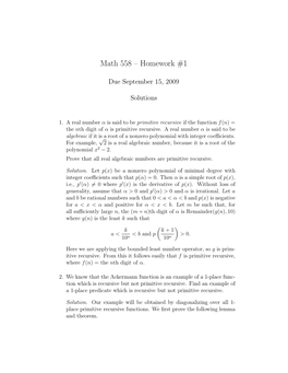 Math 558 – Homework #1