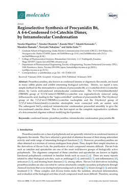 (+)-Catechin Dimer, by Intramolecular Condensation