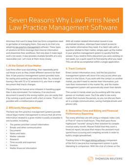 Seven Reasons Why Law Firms Need Law Practice Management Software