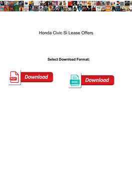Honda Civic Si Lease Offers