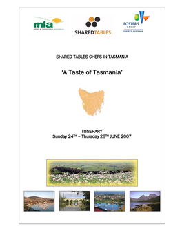 'A Taste of Tasmania'