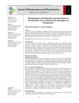 Morphological and Molecular Characterization of Flectobacillus