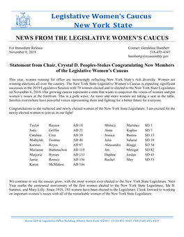 News from the Legislative Women's Caucus