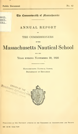 Annual Report of the Commissioners of the Massachusetts Nautical School