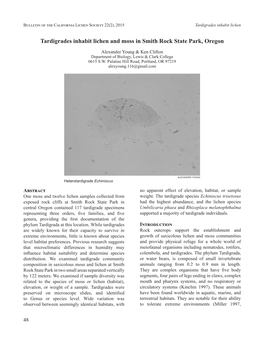 Tardigrades Inhabit Lichen and Moss in Smith Rock State Park, Oregon