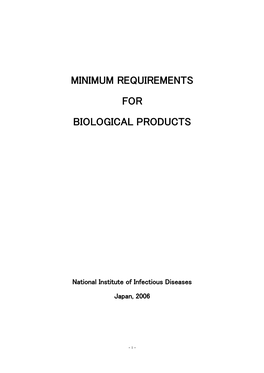 Minimum Requirements for Biological Products