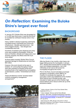 Examining the Buloke Shire's Largest Ever Flood