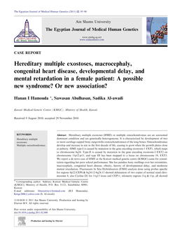 Hereditary Multiple Exostoses, Macrocephaly, Congenital Heart