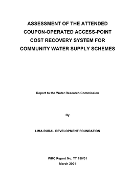 Assessment of the Attended Coupon-Operated Access-Point Cost Recovery System for Community Water Supply Schemes