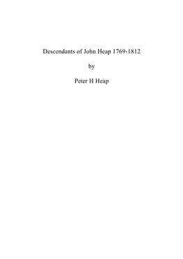 Descendants of John Heap 1769-1812