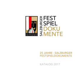 Katalog 2017 25 Jahre · Salzburger