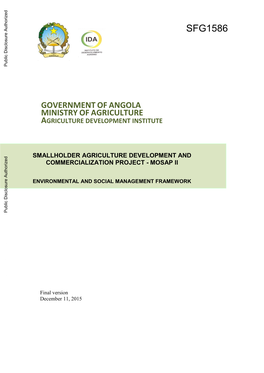 Angola Ministry of Agriculture Agriculture Development Institute