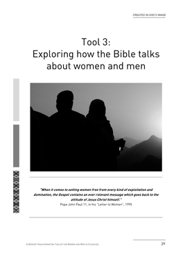 Tool 3: Exploring How the Bible Talks About Women and Men