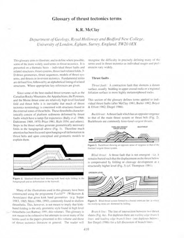 Glossary of Thrust Tectonics Terms