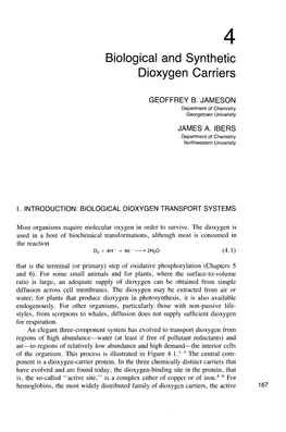 Biological and Synthetic Dioxygen Carriers