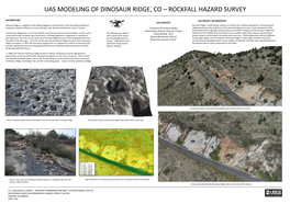 Uas Modeling of Dinosaur Ridge, Co – Rockfall Hazard Survey