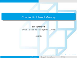 Chapter 5 - Internal Memory