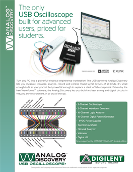 The Only USB Oscilloscope Built for Advanced Users, Priced for Students
