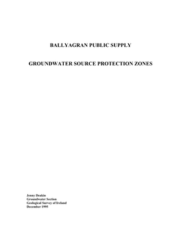 Ballyagran Public Supply Groundwater Source Protection Zones