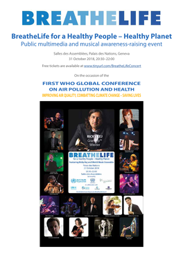 Breathelife for a Healthy People – Healthy Planet Public Multimedia and Musical Awareness-Raising Event