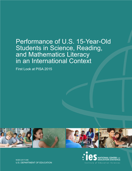 2016, Performance of U.S. 15-Year-Old Students in Science