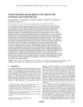 Current Separation and Upwelling Over the Southeast Shelf of Vietnam in the South China Sea Changsheng Chen,1,2 Zhigang Lai,1,3 Robert C