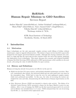 Human Repair Missions to GEO Satellites Services Report