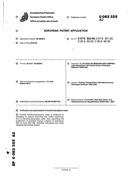 Purification and Polymerization of Hexafluoropropylene Oxide