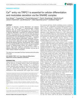 Ca2+ Entry Via TRPC1 Is Essential for Cellular Differentiation And