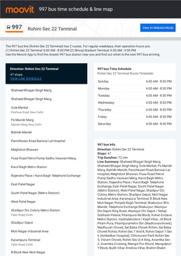 997 Bus Time Schedule & Line Route