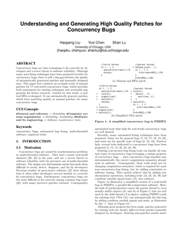 Understanding and Generating High Quality Patches for Concurrency Bugs