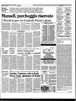 Mansell, Parcheggio Riservato