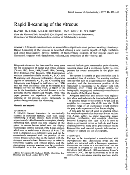 Rapid B-Scanning of the Vitreous