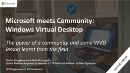 Microsoft Meets Community: Windows Virtual Desktop