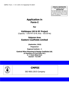 Application in Form-I