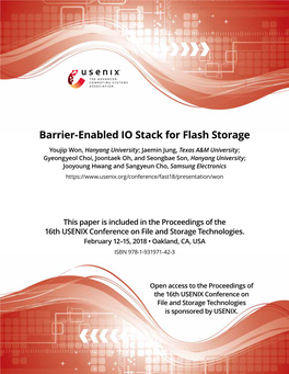 Barrier-Enabled IO Stack for Flash Storage