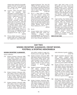 Day Two Wisden Cricketers' Almanacks, Cricket Books