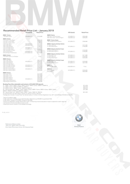 BMW Pricelist Jan 2019 (2019-01-11)