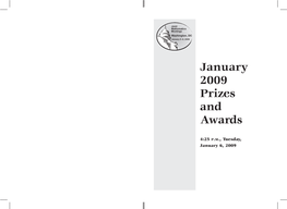 January 2009 Prizes and Awards