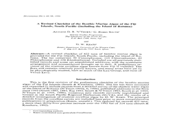 A Revised Checklist of the Benthic Marine Algae of the Fiji Islands