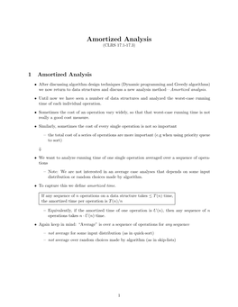 Amortized Analysis (CLRS 17.1-17.3)