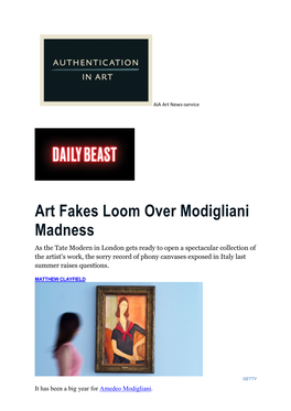 Art Fakes Loom Over Modigliani Madness