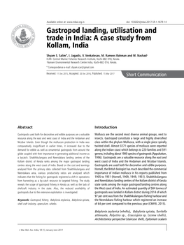 Gastropod Landing, Utilisation and Trade in India: a Case Study from Kollam, India