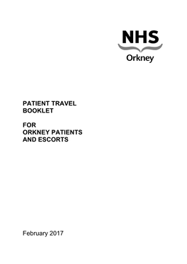 Patient Travel Booklet