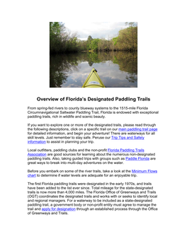 Overview of Florida's Designated Paddling Trails