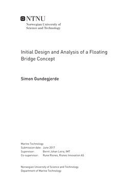 Initial Design and Analysis of a Floating Bridge Concept