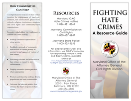 Fighting Hate Crimes