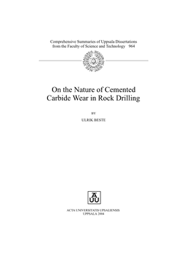 On the Nature of Cemented Carbide Wear in Rock Drilling