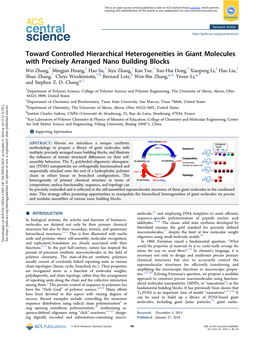 Toward Controlled Hierarchical Heterogeneities in Giant Molecules